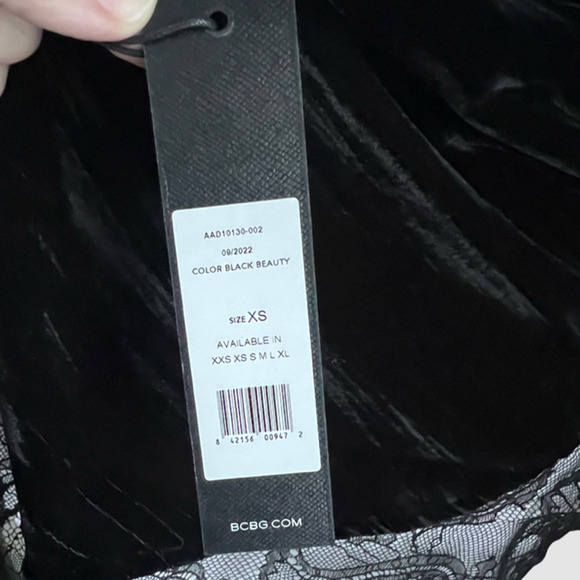 BCBGMaxAzria Nita Velvet Top, Black Beauty, NWT-Size XS - Picture 9 of 14